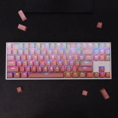 Gradient Red 104+16 Full PBT Dip-dye Keycaps Set Doubleshot Backlit OEM Profile for Cherry MX Mechanical Keyboard